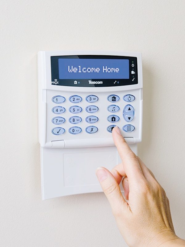 Intruder alarm keypad installed on wall by IGS Systems